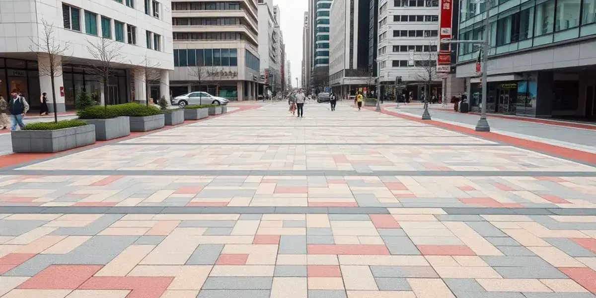 都市プラザのインターロッキング